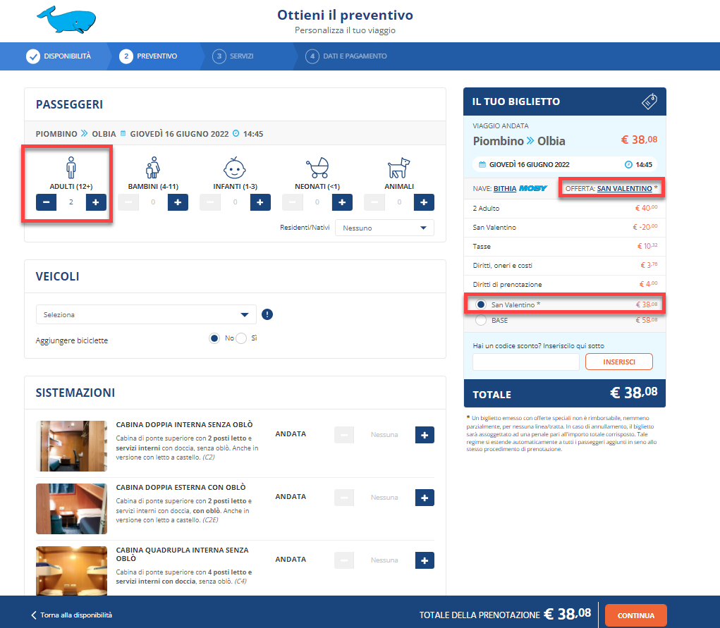 Sconto del 100% su un adulto per San Valentino