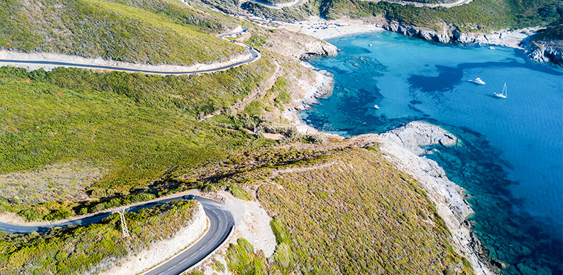 strade Corsica in moto